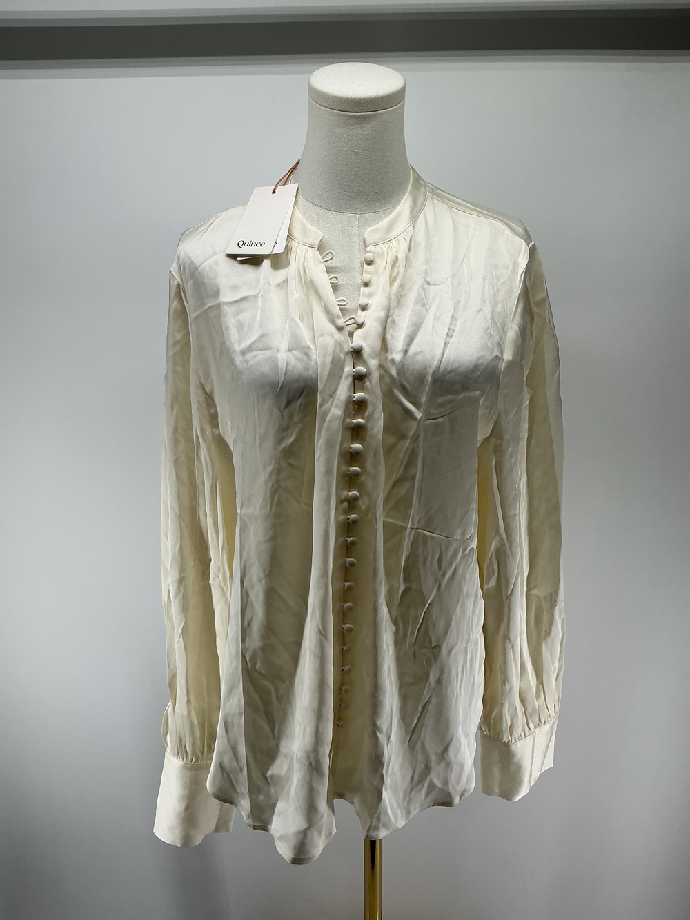 Washable Stretch Silk Peasant Blouse